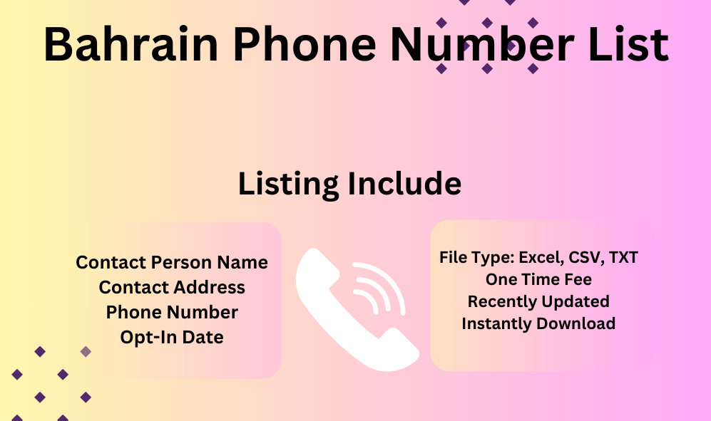 Bahrain phone number list