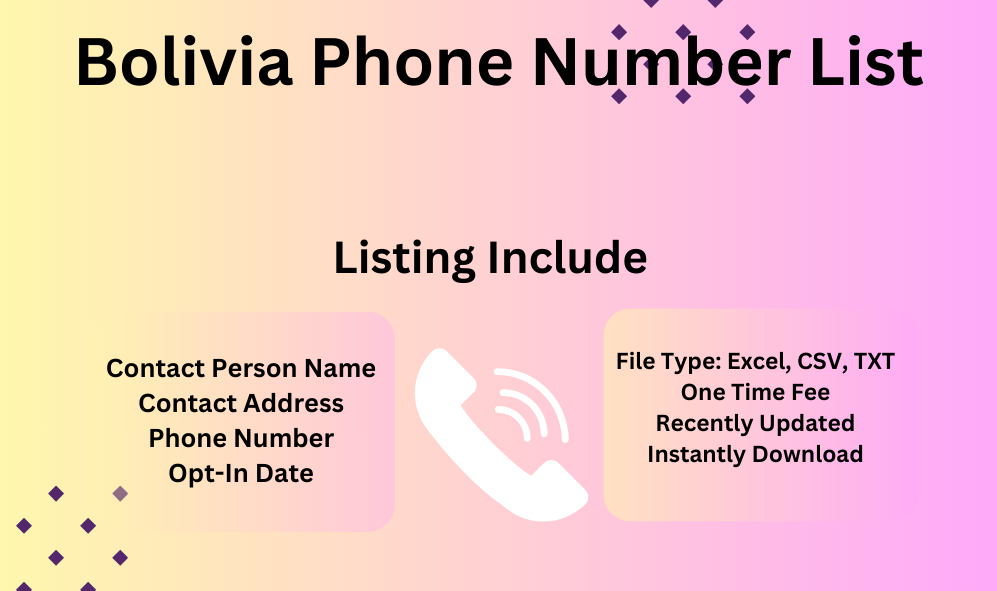 Bolivia phone number list