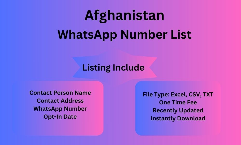 Afghanistan whatsapp number list