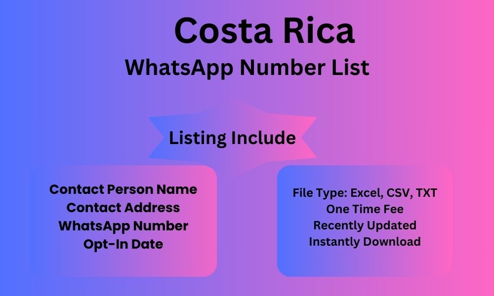 Costa rica whatsapp number list